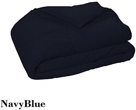 LUXURYFIT LINEN 1Pcs Stripee Comforter 200 Gsm Fiber Sheet Egyptian Cotton Cover, 400Thread Count Twin Size Dimension-1Pc Comforter-68"X90" Navy Blue