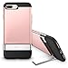 ESR iPhone 8 Plus Case, iPhone 7 Plus Case, Metal Kickstand Case [Vertical and Horizontal Stand] [Reinforced Drop Protection] Hard PC Back with Flexible TPU Bumper for iPhone 5.5 inches(Rose Gold)
