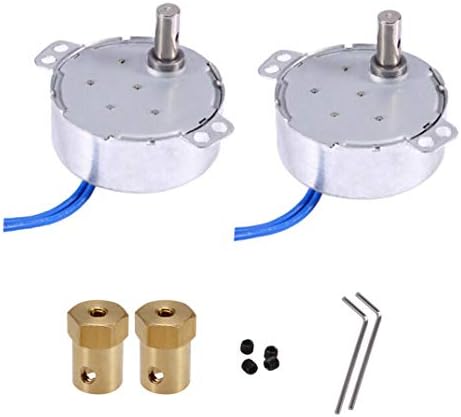 Synchronous Synchron Motor,Turntable motor with 7mm/0.275in Flexible Coupling Connector,110V motor, 50/60Hz AC 100~127V 4W 5-6RPM/MIN CCW/CW For Hand-Made, School Project, Model (5-6RPM) (2PC)