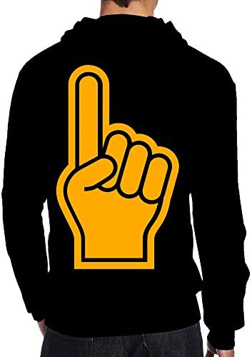 Stickle Men's Leisure Finger Up Hoodies S Black