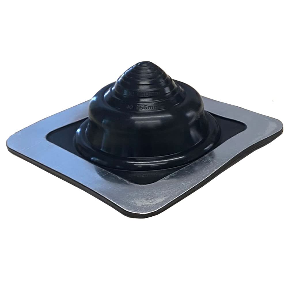 Chimsoc HT Rubber Pipe Flashing - Black High Temperature Silicone - Suits 5-55mm Diameter Pipes