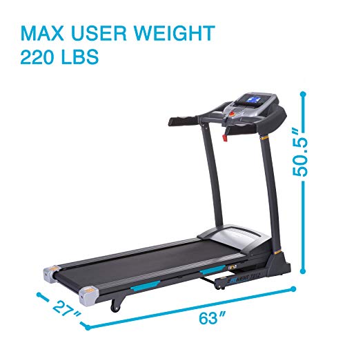 EFITMENT Auto Incline Bluetooth Electric Treadmill Machine w/Speakers & Folding for Running, Jogging, Walking, 220 LB Max Weight, LCD & Pulse Monitor, Ipad/Tablet Holder - T012