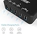 ORICO 40W 5-Port Desktop USB Charger Multi-Port Charging Station for iPhone 7 / 7 plus, iPad Air 2 / mini 3, Samsung Galaxy S6 Edge / Note 5, HTC M9, Nexus and More - Black
