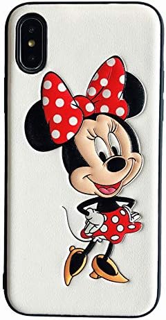Hard Plastic Soft Frames Minnie Mouse Case for Apple iPhone XR iPhoneXR 6.1 Protective Shockproof Walt Disney Disneyland Cartoon Bow Tie Classic Classy Cute Lovely Gift Girls Teens Kids White