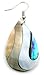 Swimmi Iridescent Paua Abalone Earrings, Natural 2 Tone Mother of Pearl Dangle Drop Seashell Earrings for Women FA267