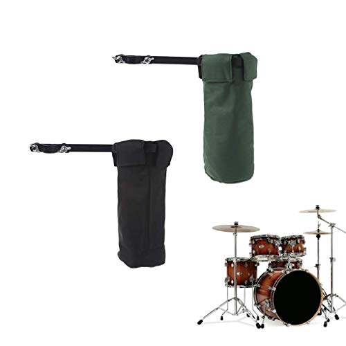 Drum Stick Holder Bag - Drumstick Bag - Handy Stick/Mallet/Brushes Bag, Drum Stick Case Bag, Stick Holders/Cases - Stick Holder with Metal Clamp for Electronic Drum Kits Set Applications (Black)
