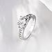 TIVANI Women's Engagement Rings Pretty 18K White Gold Plated Princess Cut Solitaire CZ Bridal Weeding Ring Eternity Love Promise for Her Size 5-9
