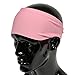 Temple Tape Headbands for Men and Women - Mens Sweatband & Sports Headband Moisture Wicking Workout Sweatbands for Running, Crossfit, Yoga and bike helmet friendly - Pink