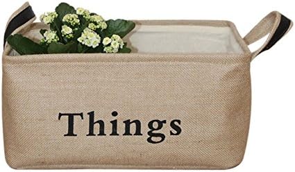 Home Décor Foldable Canvas Linen Storage Bins Boxes Storage Baskets Organizers for Kids Toys, Baby Clothing, Children Books, Gift Baskets (L/ Things)