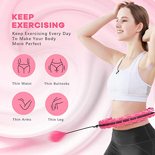 Gurzita Infinity Hoop for Adults Weight Loss,Weighted Fit Hoops for Exercise,24 Knots Detachable Fitness Hoop