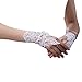 Beautydress Short Lace Fingerless Rhinestone Bridal Gloves for Wedding Party 155(W)