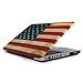 GMYLE (TM) Vintage US United States Flag Rubber Coating Hard Shell Carrying Case Cover with Black bottom case