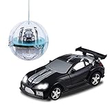 haomsj RC Cars for Kids Rechargable Pocket Racers 2.4GHz RC Remote Control Car Toys for Boys Girls in Ball with LED Light (Black, 1)