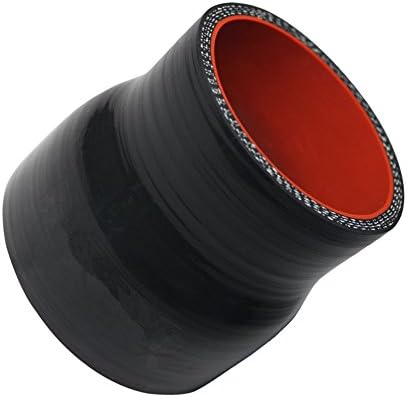 TGT4X4 Universal 4-Ply High Performance Straight Reducer Coupler Silicone Hose Muti-Size (2.5''(63mm) to 3.0"(76mm), Black)