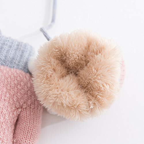 Toddler Baby Knitted Gloves Cute Winter Fleece Ski Mittens Xmas Gift for Kids - Thumbnail 3