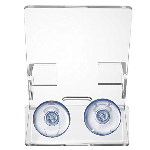 HOUSE UR HOME Updated Stronger Bathtub & Shower Cell Phone Case Stand Holder Caddy Tray Mount Two Powerful Strong Suction Cups Phones I Phone Galaxy. Clear Acrylic One Year Warranty - Thumbnail 3