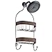 mDesign Bathroom Shower Caddy for Shampoo, Conditioner, Soap, Razors - Bronze