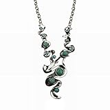 SUMAJU Pendant Necklace Long Chain Necklace Statement Genuine Turquoise Tibet Silver Plated Rhinestone
