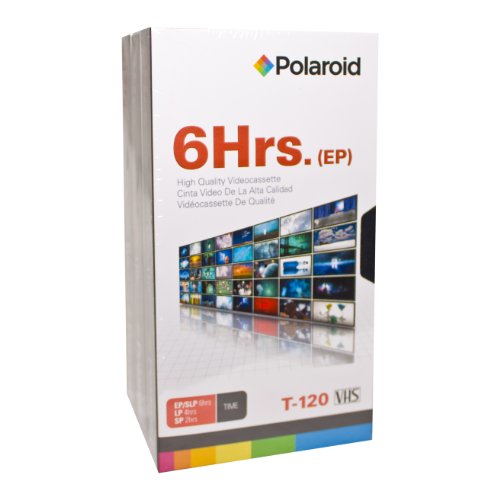Polaroid PRT120P0003 PRO-VHS T-120 6-Hour Professional Grade Recording VHS Videotape Cassette, 3-Pack