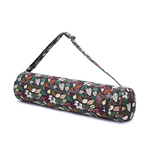 Fremous Yoga Mat Bag,Full-Zip Exercise Yoga Mat Carry Bag for Women and Men - Double Storage Pocket,Easy Access Zipper, Adjustable Shoulder Strap and Handle,Fits Most Mats (Leaves) - Thumbnail 6