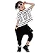 Girls' Summer 2PCS Clothing Set Short-Sleeve Top and Black Harem Pants