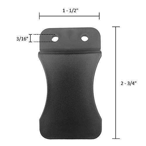 Quick Clip Pro Kydex Leather Gun Holster Belt Clips 1.5" Belts, Black