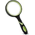 Wapodeai Magnifying Glasses, Magnifying Glass 10X Handheld Reading Magnifier for Seniors & Kids, 75mm Large Magnifying Lens with Non-Slip Rubber Handle for Reading and Hobbies.