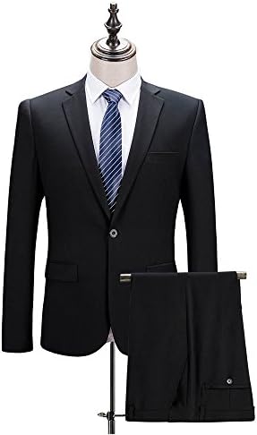 VAGUE STAR Men's Two Button Notch Lapel Slim Fit 2-Piece Suit Blazer Jacket Tux &amp; Trousers Set (XXXXL, One Button)