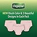 Depend FIT-FLEX Incontinence Underwear for Women, Disposable, Moderate Absorbency, S/M, Blush, 76 Count