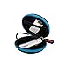Earbud Case ZEEYU Hard Earphone Bluetooth Headphone Carrying Storage with Carabiner-Blue