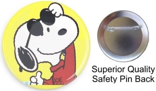 Snoopy BE COOL Joe Cool beautiful button 1.5" Pin-back Button Made in USA