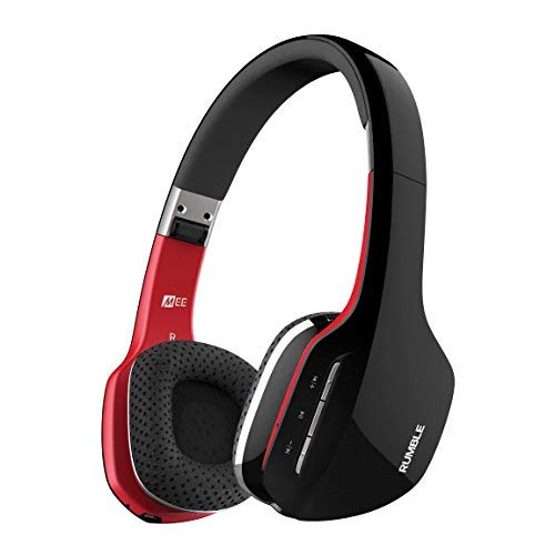 MEE audio Rumble AF80 Enhanced-Bass Bluetooth Wireless Stereo Headphones with Headset Functionality (Black/Red) (Certified Refurbished)