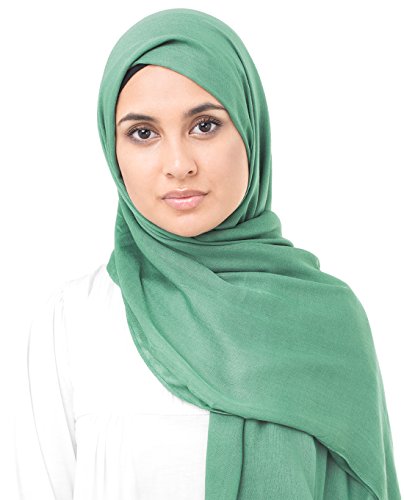 Inessence deep grass green viscose woven scarf women gi…
