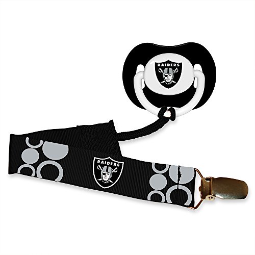 Baby Fanatic Pacifier with Clip - Oakland Raiders