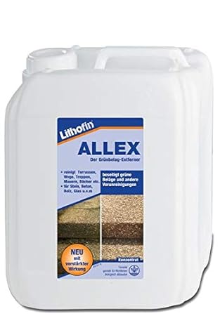 Lithofin Allex Grünbelag Entferner 5 Liter - Ideal zum vorbeugen gegen grüne & rutschige Beläge