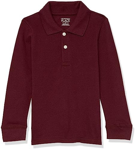 The Children's Place boys Long Sleeve Polo Shirt, Redwood, 3T US