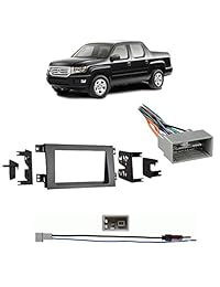 Se adapta a Honda Ridgeline 2009 2014 Doble DIN arnés Radio Dash Kit   Gris