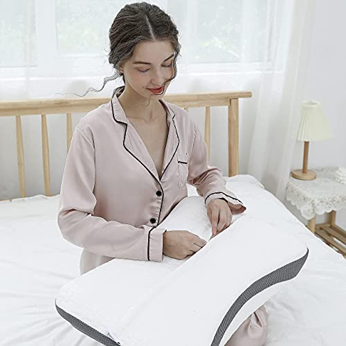 Yamerid Cervical Memory Foam Pillow for Neck Pain, Adjustable Contour
