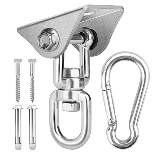 Molbory Deckenhaken Hängesessel, 500KG Kapazität Edelstahl Deckenhaken 360° Dreh Schaukelhaken für Betonholz, Hängematte…