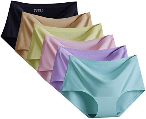 Tonbobo Womens Perfectly Fit Cut Brief Elastic Seamless Comfortable Panties (Pack of 6)