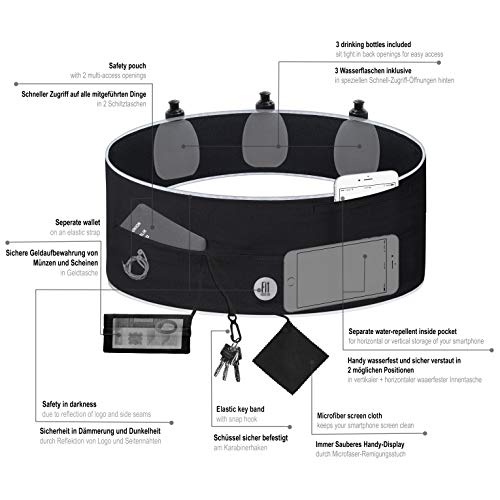 Hardloopgordel met drinkflessen - Sport-band Hardloop-riem - Gordel Heuptas voor Fitness en Hardlopen - Hydration Belt - Image 5