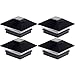 GreenLighting 4 Pack Gala Solar LED Post Lights Post Cap Slim Light for 4x4 Nominal Wood Posts and 4 x 4 PVC or Vinyl Posts (Black)