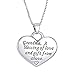 MagicW Gift for Grandma Heart Pendant Necklace Grandma A Blessing of Love and Gift from Above Grandma Charm Necklace from Granddaughter