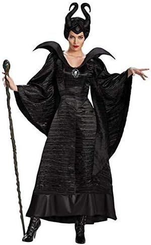 LXJ Halloween, Halloween Party Props, Decorations，Tale Sexy Black Sleeping Beauty Witch Queen Maleficent Costumes Adult Women Halloween Party Cosplay Fancy Dress (Size : S)