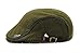 YCHY Men's Knitted Wool Duckbill Hat Warm Newsboy Flat Scally Cap (Army green02)