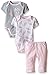 Calvin Klein Baby-Girls 2 Pieces Bodysuits and Interlock Pants, Pink, 24 Months