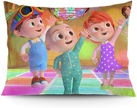 Davisry Co-comelon Nur-Sery-Rhy-mes Pillow Case Sofa Cushion Covers Decoration Home Bedroom Throw Pillowcase 20 X 26 Inch