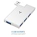 MAKETECH Ultra Slim Aluminum 4 Port Rotatable USB 3.0 Hub with Swiveling Connector for Mircosoft Surface, MacBook, Ultrabook and Laptop (Silver)