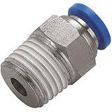 Straight Push in Fitting 6mm x 1/4" Male Stud (b64)