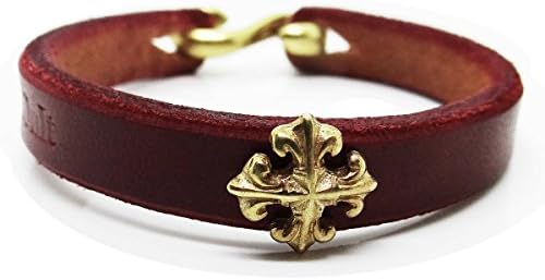 LightOnIt Handmade Top Full-grain Leather Brass Buckle Wrap Bracelet A Living Wristband